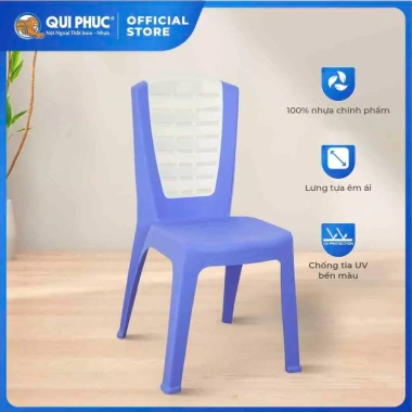 Ghế nhựa tựa lưng QUI PHÚC 20 chiếc, chống trượt, chắc chắn, giá 3.51 triệu