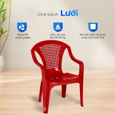 Ghế nhựa tựa lưng QUI PHÚC combo 4-6-10, lưng lưới an toàn, chắc chắn, chống trượt, thoải mái – 360.800₫ 2