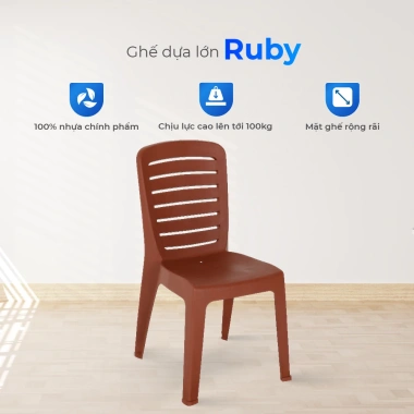 Ghế nhựa tựa lưng Ruby QUI PHÚC cỡ lớn, combo 4/6/10, chân chống trượt, dùng cho gia đình, nhà hàng, quán ăn 3 Ghế nhựa tựa lưng Ruby QUI PHÚC cỡ lớn, combo 4/6/10, chân chống trượt, dùng cho gia đình, nhà hàng, quán ăn 3