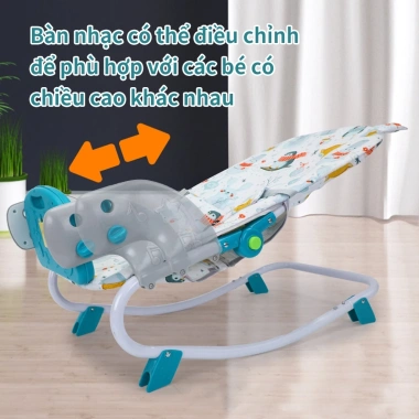 Ghế Nhún iiko Bấp Bênh cho Bé – Phát Nhạc, Kích Thích Thính Giác, Vải Thoáng Khí, 431.570₫
