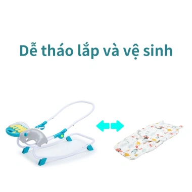 Ghế Nhún iiko Bấp Bênh cho Bé – Phát Nhạc, Kích Thích Thính Giác, Vải Thoáng Khí, 431.570₫