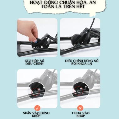 Ghế Nhún Rung Gấp Gọn Cao Cấp Trẻ Sơ Sinh – Chống Võng Lưng, Cotton Thoáng Mát, An Toàn