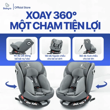Ghế Ô Tô BABYRO SPINSAFE Isofix R44 cho trẻ 0‑12 tuổi – Giá 3,537,000₫