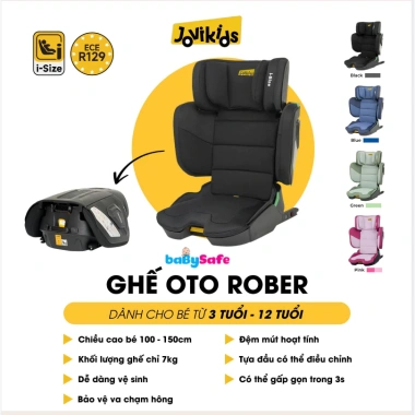 Ghế ô tô trẻ em gấp gọn ROBER Jovikids ISOFIX i-Size R129 nhẹ 7kg 3‑12 tuổi Ghế ô tô trẻ em gấp gọn ROBER Jovikids ISOFIX i-Size R129 nhẹ 7kg 3‑12 tuổi