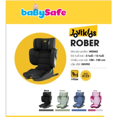 Ghế ô tô trẻ em gấp gọn ROBER Jovikids ISOFIX i-Size R129 nhẹ 7kg 3‑12 tuổi 2 Ghế ô tô trẻ em gấp gọn ROBER Jovikids ISOFIX i-Size R129 nhẹ 7kg 3‑12 tuổi 2