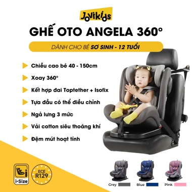 Ghế ô tô trẻ em Jovikids Angela Xoay 360° ISOFIX R44 EU 0‑12 tuổi giảm giá 2 Ghế ô tô trẻ em Jovikids Angela Xoay 360° ISOFIX R44 EU 0‑12 tuổi giảm giá 2