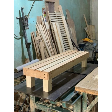 Ghế Pallet gỗ tự nhiên chân vuông 90x30x20cm - Giá ưu đãi 450.000₫