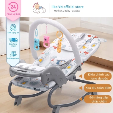 Ghế Rung Bé 3-18 Tháng, Chất Liệu Thoáng Khí, Khung 20kg, An Toàn, Giá 455k
