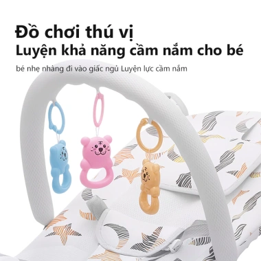 Ghế Rung Bé 3-18 Tháng, Chất Liệu Thoáng Khí, Khung 20kg, An Toàn, Giá 455k
