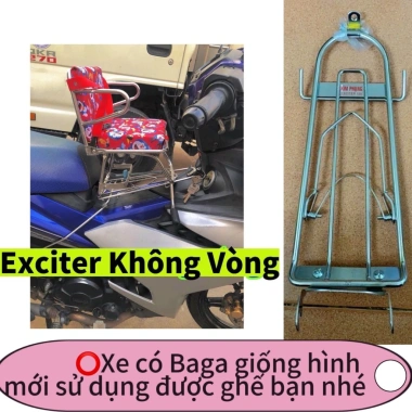 Ghế Số Gấp Inox Xe Máy Exciter - An Toàn Cho Bé, Giá chỉ 195.300 VND Ghế Số Gấp Inox Xe Máy Exciter - An Toàn Cho Bé, Giá chỉ 195.300 VND