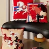 Ghế sofa đỏ năm mới - Phòng khách năm con ngựa, vỏ gối sang trọng, trang trí đầu giường cổ xưa