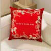 Ghế sofa đỏ năm mới - Phòng khách năm con ngựa, vỏ gối sang trọng, trang trí đầu giường cổ xưa 2