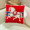 Ghế sofa đỏ năm mới - Phòng khách năm con ngựa, vỏ gối sang trọng, trang trí đầu giường cổ xưa 8