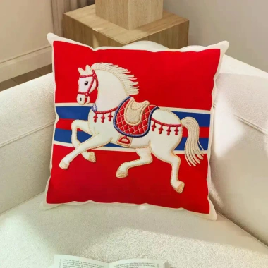 Ghế sofa đỏ năm mới - Phòng khách năm con ngựa, vỏ gối sang trọng, trang trí đầu giường cổ xưa 8