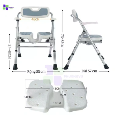 Ghế tắm rãnh 3D gấp gọn YADE hợp kim nhôm nhẹ, đế chống trượt, bảo hành 1 năm 1,710,000₫ 7