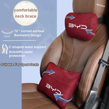 Ghế tựa đầu Da lộn BYD cho Xe Thể Thao – Hỗ trợ cổ, lưng, eo, phù hợp Atto3, Sealion, M6, Seagull – Giá 215.460₫
