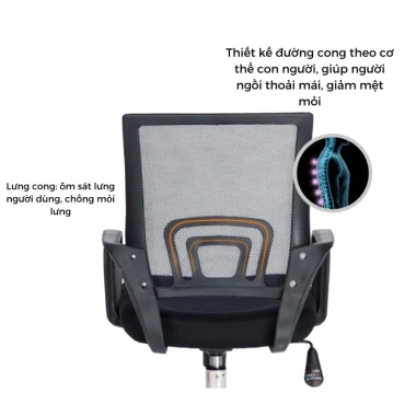 Ghế văn phòng 4.005 lưng lưới, xoay 360, nâng hạ, có gật gù - Giá 449.000 VND