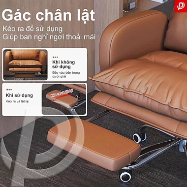 Ghế Văn Phòng Cao Cấp Xoay Da PU Sang Trọng - Điều Chỉnh Độ Cao, Giá 1.399.000₫