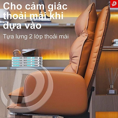 Ghế Văn Phòng Cao Cấp Xoay Da PU Sang Trọng - Điều Chỉnh Độ Cao, Giá 1.399.000₫
