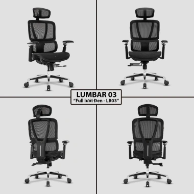 Ghế văn phòng công thái học Nghiafurniture Lumbar full lưới Wintex, piston class 4, giá 3,49 triệu 4 Ghế văn phòng công thái học Nghiafurniture Lumbar full lưới Wintex, piston class 4, giá 3,49 triệu 4