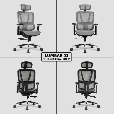 Ghế văn phòng công thái học Nghiafurniture Lumbar full lưới Wintex, piston class 4, giá 3,49 triệu 5 Ghế văn phòng công thái học Nghiafurniture Lumbar full lưới Wintex, piston class 4, giá 3,49 triệu 5