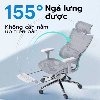 Ghế Văn Phòng Công Thái Học TECH HOME – Tựa Đầu, Xoay Chân, Ngả Lưng Thư Giãn, Gác Chân, 1.459.000₫