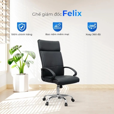 Ghế văn phòng Felix Qui Phúc - Chân xoay 360°, tựa lưng êm ái - 1.640.820₫ 2 Ghế văn phòng Felix Qui Phúc - Chân xoay 360°, tựa lưng êm ái - 1.640.820₫ 2