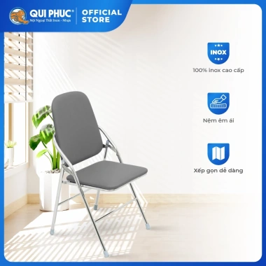 Ghế Văn Phòng Felix QUI PHÚC Gấp Gọn, Nệm Ngồi Tựa Lưng Thoải Mái, Khung Inox - 487.900 VND