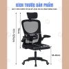 Ghế Văn Phòng Giá Rẻ HTD V1 Lưới 3D Thoáng Khí, Tựa Lưng Ôm Sát, Xoay Tiết Kiệm 585k 2