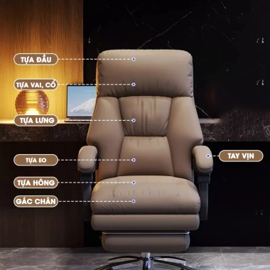 Ghế Văn Phòng Giám Đốc Ngả Lưng Tựa Chân Gaming - Bảo Hành 12 Tháng, Giá 2.719.000đ 3 Ghế Văn Phòng Giám Đốc Ngả Lưng Tựa Chân Gaming - Bảo Hành 12 Tháng, Giá 2.719.000đ 3