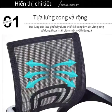 Ghế Văn Phòng KUKA Kiểu Chữ Hồi - Chắc, Êm Ái, Lưng Tựa Lưới Thoáng Khí, 198.000