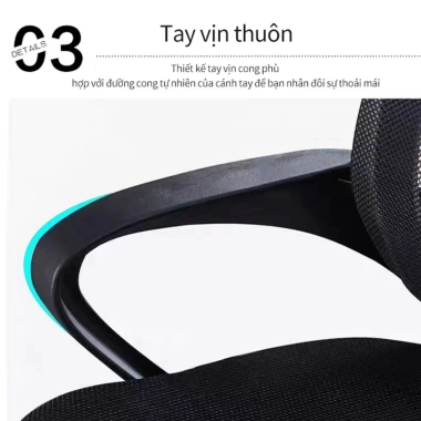 Ghế Văn Phòng KUKA Kiểu Chữ Hồi - Chắc, Êm Ái, Lưng Tựa Lưới Thoáng Khí, 198.000
