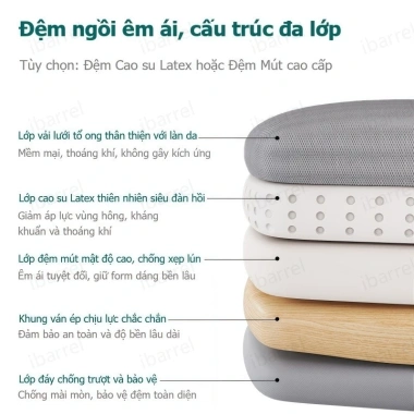 Ghế văn phòng Thái học bành mềm mại, thoáng khí, ổn định, chống trượt 389.000đ