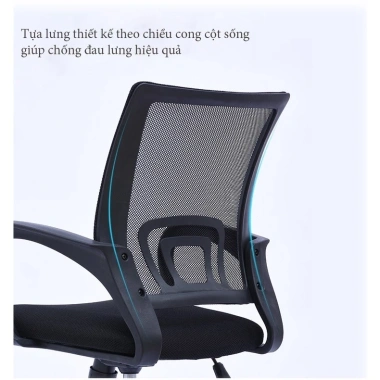 Ghế Văn Phòng Xoay 360 Lưng Lưới Nhựa Bền Cơ Học – Bánh Xe Di Chuyển, 481.900₫