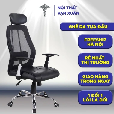 Ghế văn phòng xoay VX22 lưới tựa đầu - Chất lượng loại 1, bền bỉ, giảm 21% - 429.000đ | Vạn Xuân