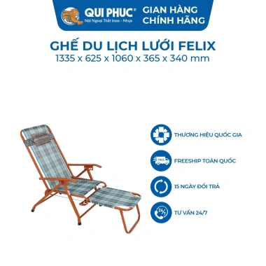 Ghế xếp gấp gọn Felix QUI PHÚC lưng lưới, tiện lợi, có gác chân 519.060 VND 6 Ghế xếp gấp gọn Felix QUI PHÚC lưng lưới, tiện lợi, có gác chân 519.060 VND 6