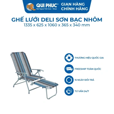 Ghế xếp gọn Deli QUI PHÚC lưng lưới thoáng khí, gác chân, đa năng, giảm 20% 6 Ghế xếp gọn Deli QUI PHÚC lưng lưới thoáng khí, gác chân, đa năng, giảm 20% 6