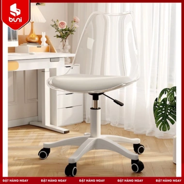 Ghế xoay acrylic trong suốt đệm dày, thấm hút, độ hàn cao - Giá ưu đãi 529k