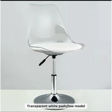 Ghế xoay acrylic trong suốt đệm dày, thấm hút, độ hàn cao - Giá ưu đãi 529k