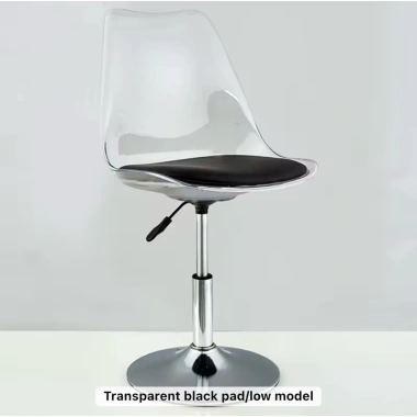 Ghế xoay acrylic trong suốt đệm dày, thấm hút, độ hàn cao - Giá ưu đãi 529k