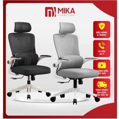 Ghế Xoay MK418 công thái học - 2 lưng ôm cột sống, tựa đầu điều chỉnh, giảm 20%