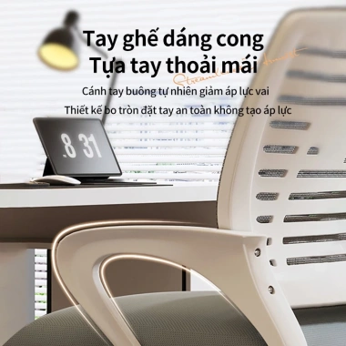 Ghế xoay văn phòng 360 độ cao cấp, gối nệm mềm, lưng lưới thoáng, giảm giá 22% chỉ 379k 5