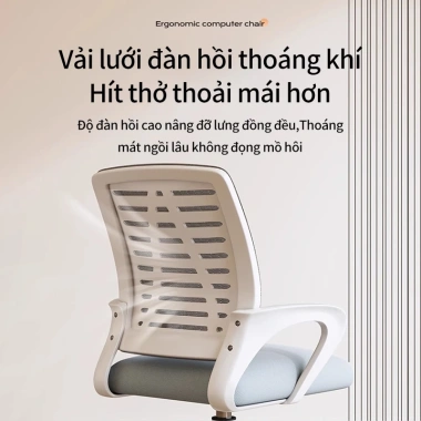 Ghế xoay văn phòng 360 độ cao cấp, gối nệm mềm, lưng lưới thoáng, giảm giá 22% chỉ 379k 6