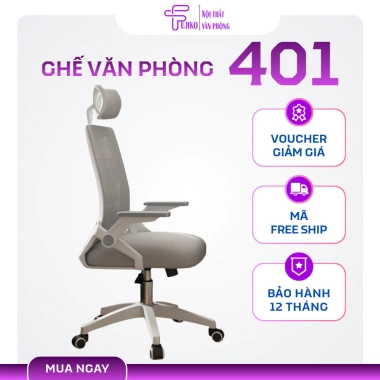 Ghế Xoay Văn Phòng Công Thái Học 401 - Giảm Mỏi Lưng, Giá Ưu Đãi 780.000₫