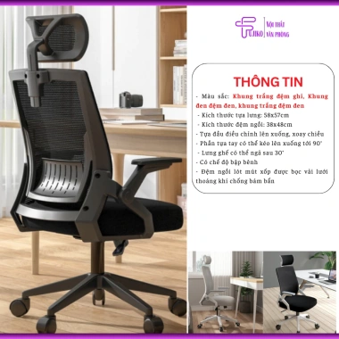 Ghế Xoay Văn Phòng Công Thái Học 401 - Giảm Mỏi Lưng, Giá Ưu Đãi 780.000₫