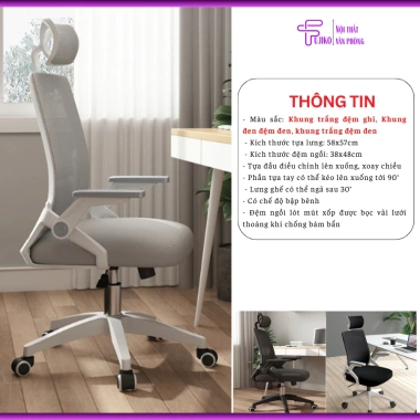 Ghế Xoay Văn Phòng Công Thái Học 401 - Giảm Mỏi Lưng, Giá Ưu Đãi 780.000₫
