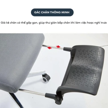 Ghế xoay văn phòng công thái học GVP06 lưng lưới, tựa đầu, ngả lưng 170°, bảo vệ cột sống, giá 2.489.000đ
