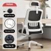 Ghế xoay văn phòng DOMIHOME - Lưng lưới thoáng mát, tựa đầu, điều chỉnh độ cao, tay gập thông minh - 629.000₫ 10