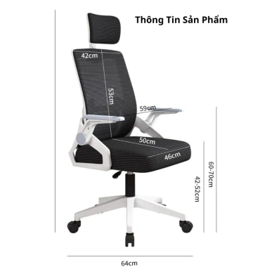 Ghế Xoay Văn Phòng ECOGRAY Công Thái Học Ngả Lưng Lưới - Chống Đau Mỏi Lưng, Học Tập Làm Việc, Giá Ưu Đãi 722.000₫
