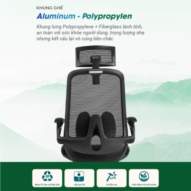 Ghế Xoay Văn Phòng Govi V02A - Bảo Hành 24 Tháng, Tay Gấp Gọn, Ben Hơi 150kg, 1.670.000₫ 3